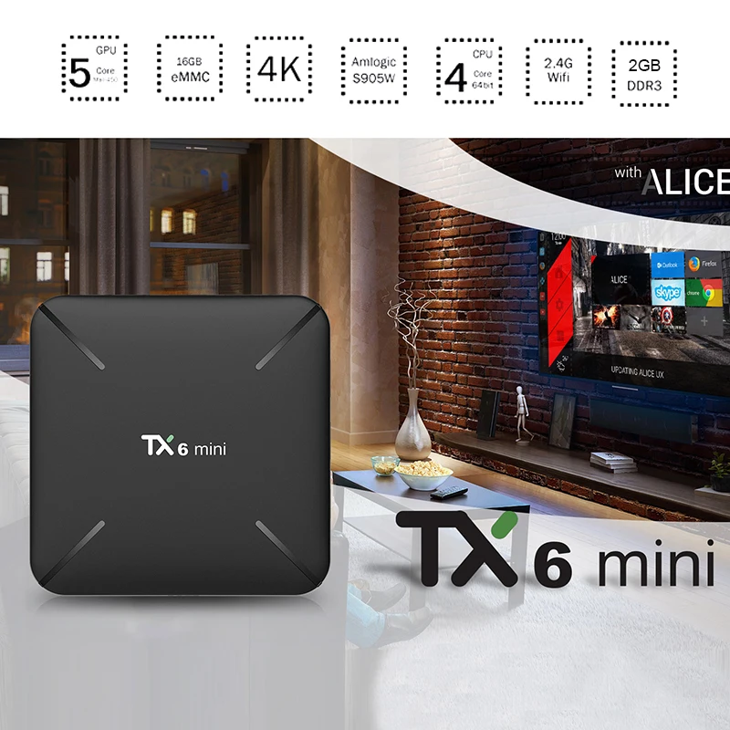 ТВ-приставка TX6 на Android 9 0 2 + 16 ГБ 4K 4 ядра Wi-Fi | Электроника