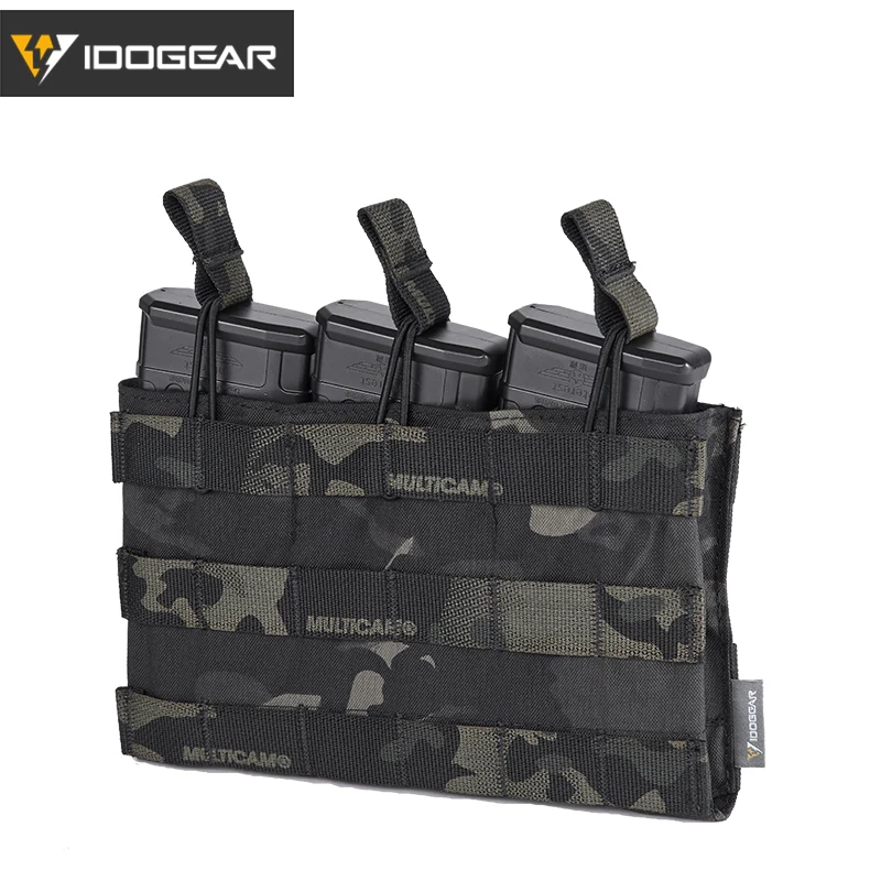 IDO gear тройной подсумок 5,56 подсумок с открытым верхом армейский страйкбол снаряжение Wargame военные тактические подсумок 3526 - Цвет: Multicam Black