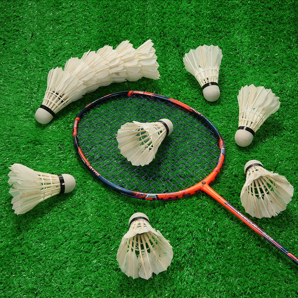 12 шт. воланы для бадминтона с гусиными перьями|shuttle cock|badminton ballbadminton shuttle cocks |