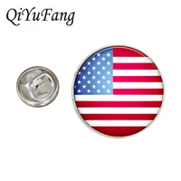 2018 new usa united states flag lapel pins stainless steel glass butterfly brooches pins glass dome jewelry handmade wedding