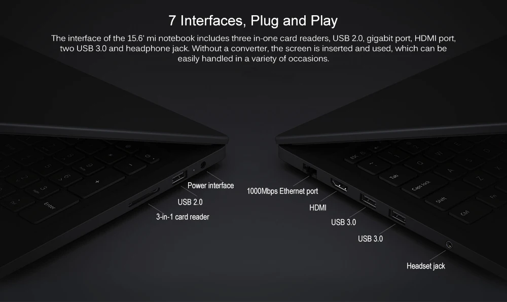 Xiaomi Mi Ruby 15,6 ''ноутбук Windows 10 Intel Core I5-8250U четырехъядерный 8 ГБ 512 ГБ NVIDIA GeForce MX110 отпечаток пальца