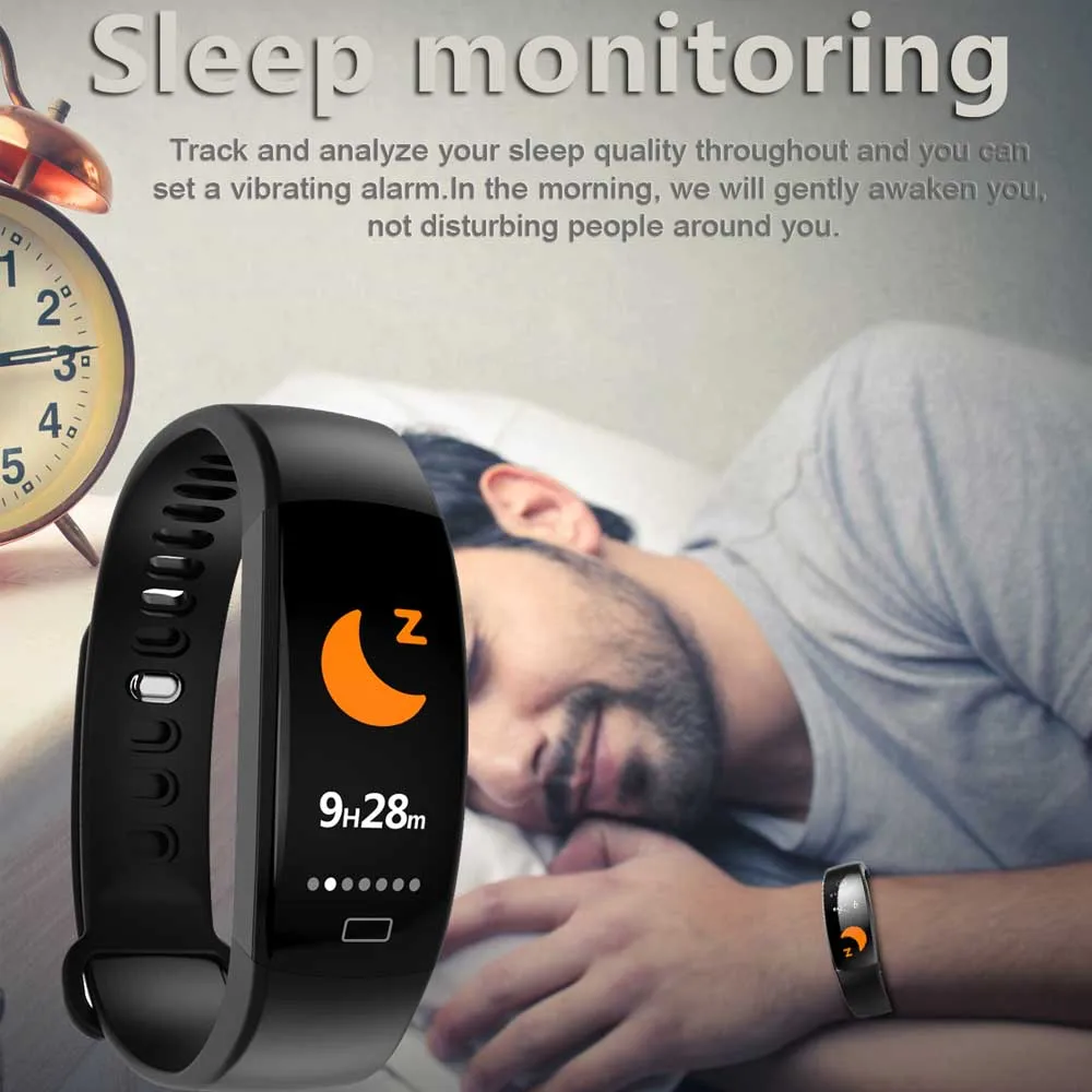 

F64HR Fitness bracelet Heart rate Smart band IP68 Waterproof Blood pressure oxygen monitor Fitness tracker GPS smart watch