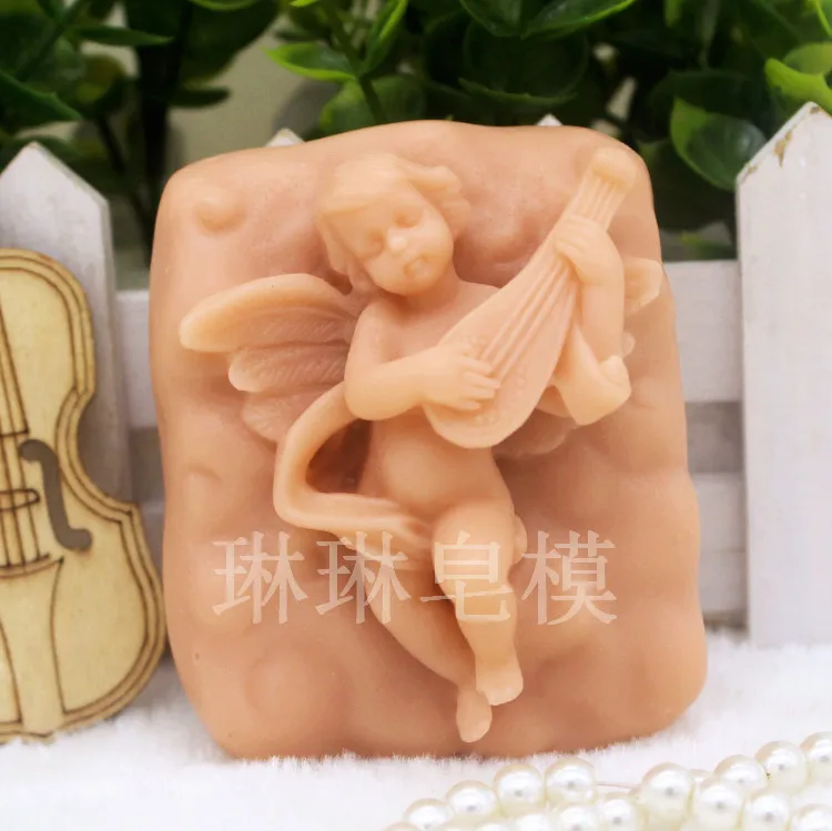 Оптовая продажа! 1 шт. Angel Play The Piano (zx0131) силиконовая форма для мыла ручной работы