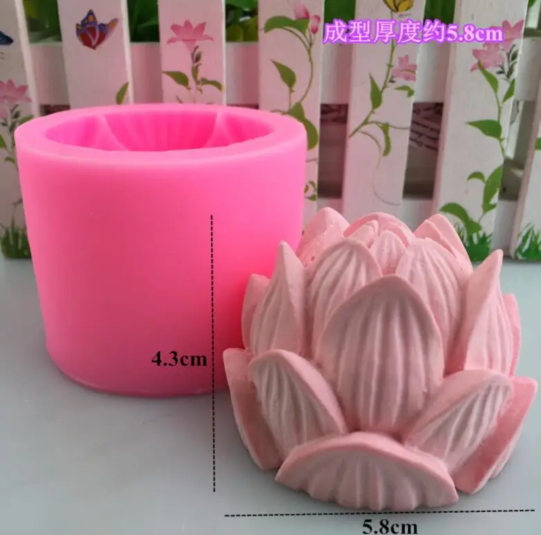 Цветок лотоса силиконовая форма для свечей гипсовый пластырь бетонный