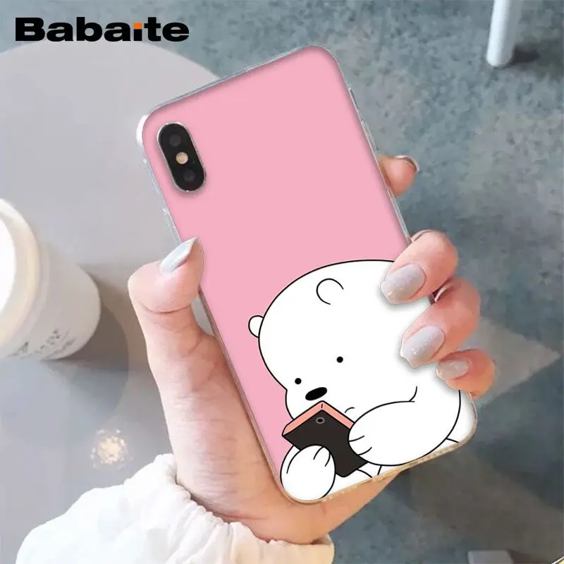 Babaite три милых медведя панда мультфильм DIY Роскошный Высокий протектор на конце чехол для iPhone 5 5Sx 6 7 7plus 8 8Plus X XS MAX XR