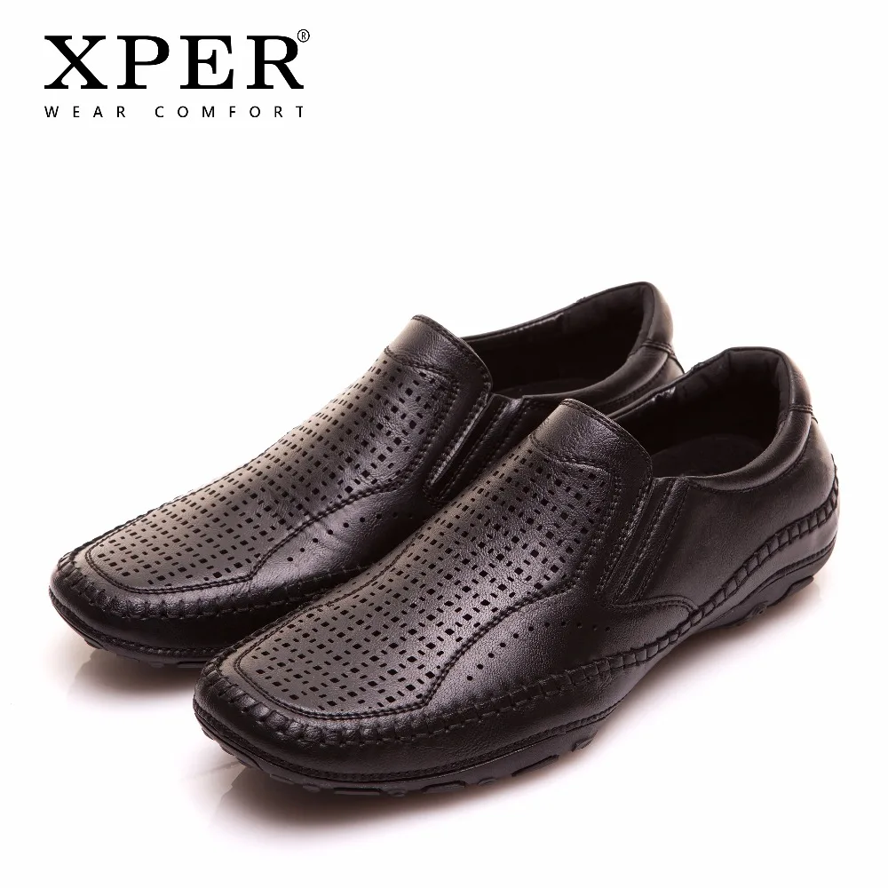 XPER Brand Fashion Spring Men Flats Casual Shoes Slip-on Mocassins Black Loafers Breathable Comfort Big Size #YMD86795BL | Обувь
