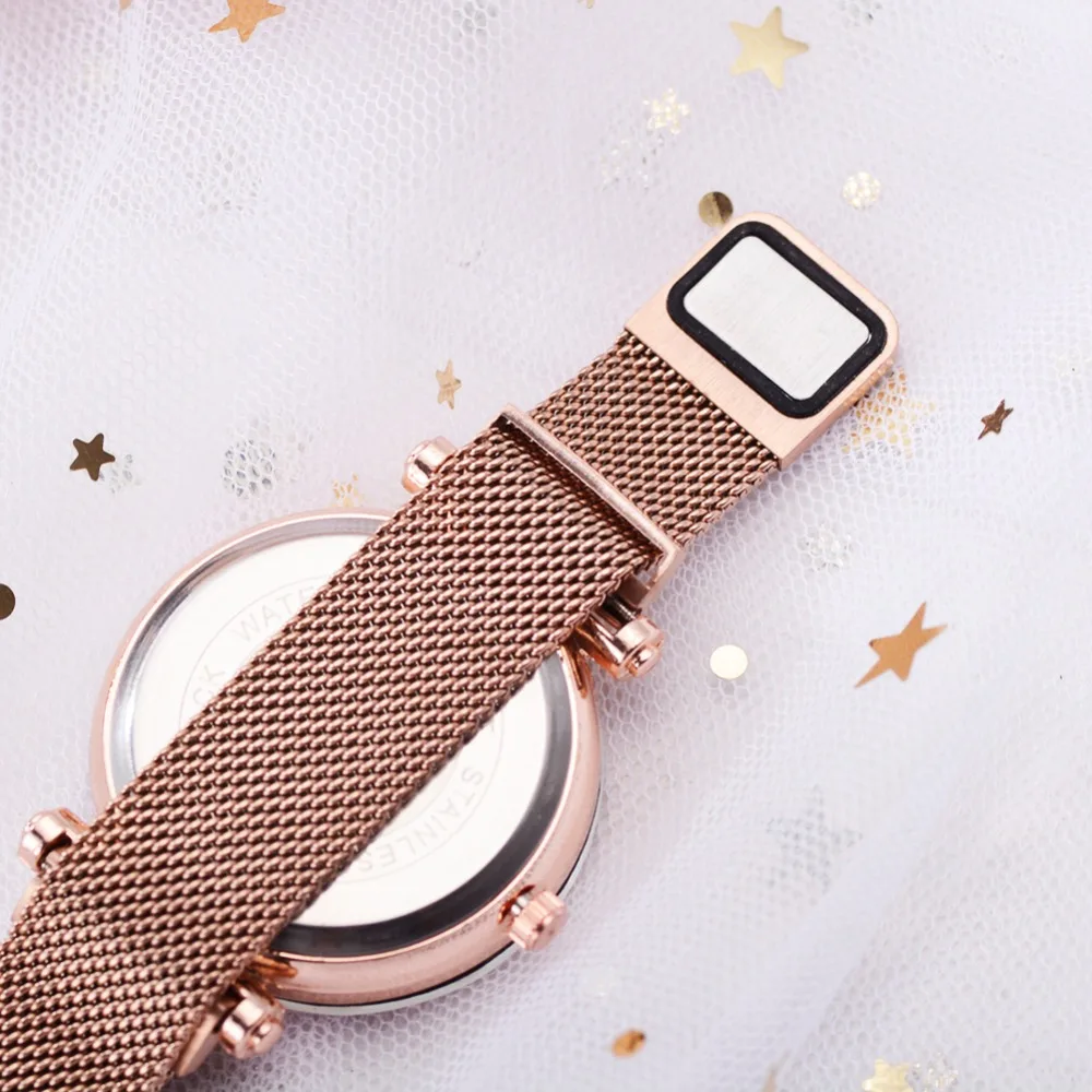 Женские Аналоговые кварцевые часы Стразы со звездным небом модные наручные с