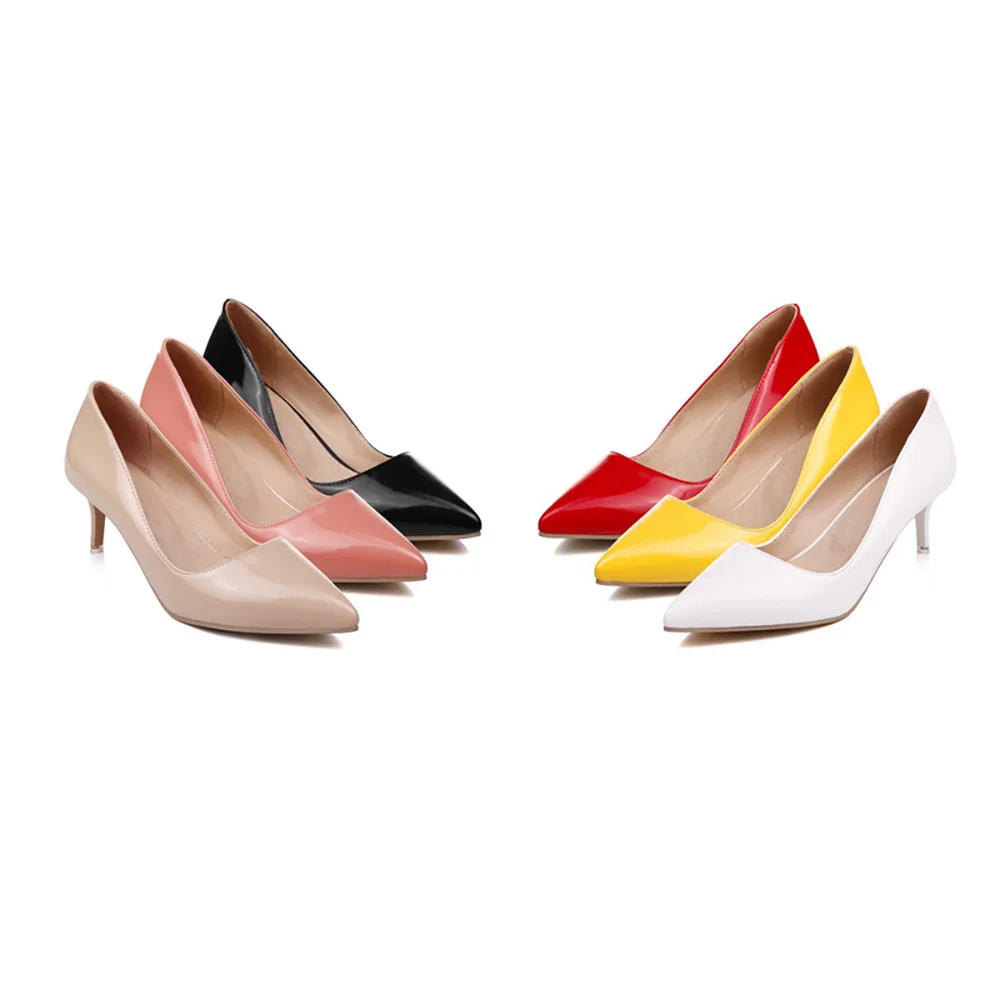 Бренд Новинка Лидер продаж элегантный красные черные блестящие женские туфли