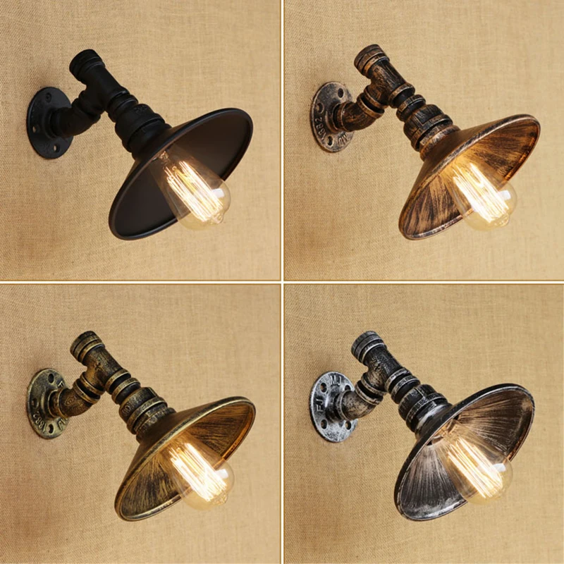 Винтажная железная настенная лампа современный стиль водопроводных труб с