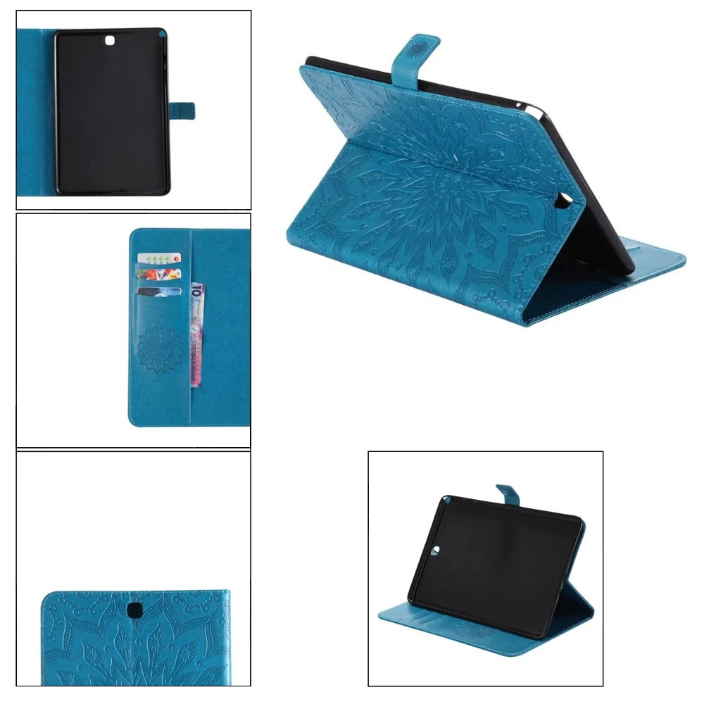 Роскошный чехол с тиснением для samsung Galaxy Tab A, 9,7 дюймов, SM-T555, T550, P550, из искусственной кожи, с подставкой, откидной SM-T550, защитный чехол для планшета