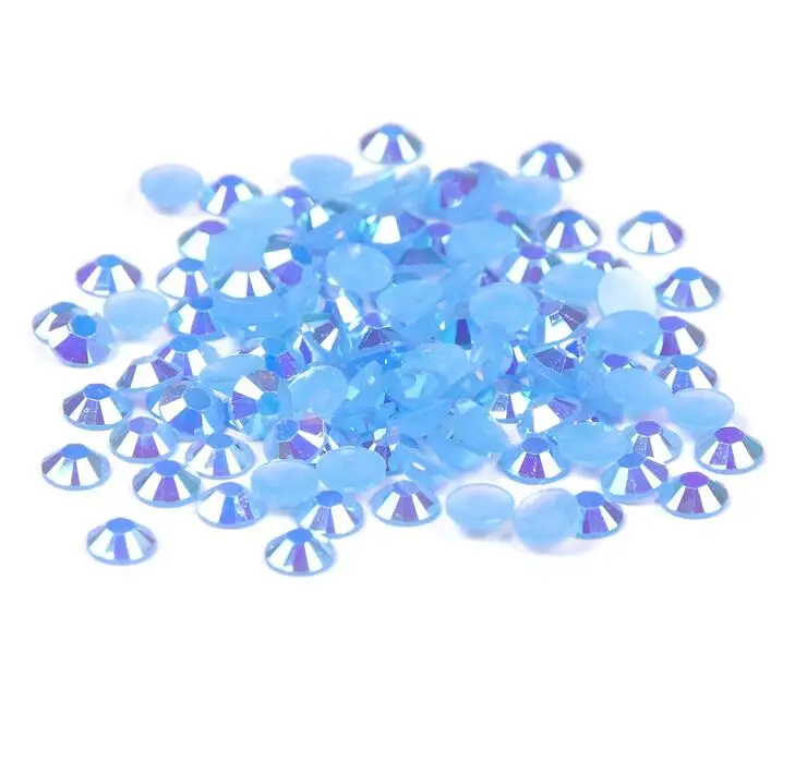 2 мм 3 4 5 6 Bling Lt Blue Jelly AB цветные стразы из смолы ручная работа плоская задняя часть