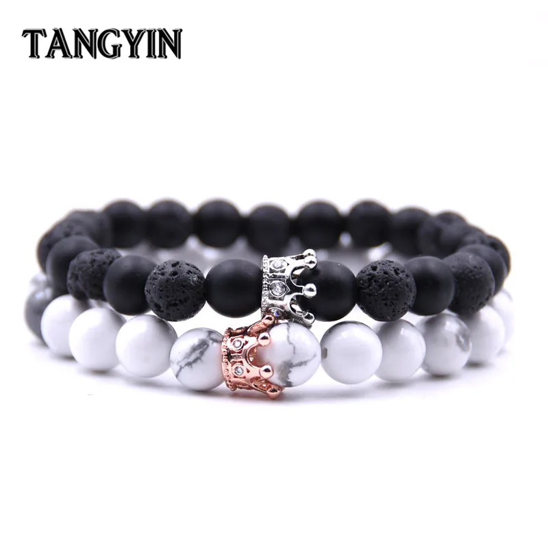 Горячая пара браслетов 2 шт./компл. браслет из бусин натурального камня