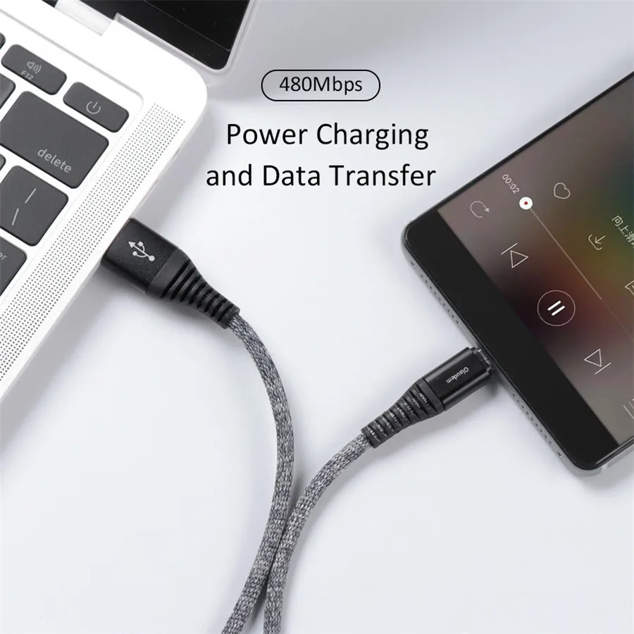 Olaudem Micro USB кабель с хлопковой оплеткой для android устройств 1 м Зарядка телефона