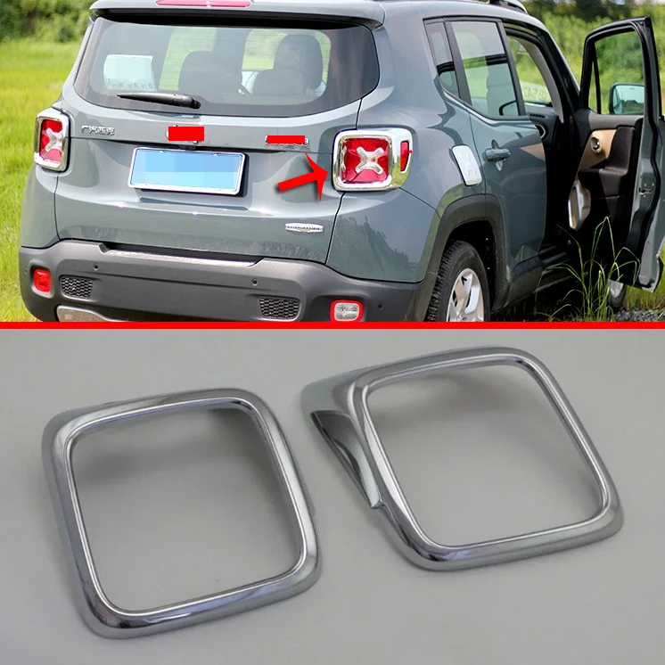 

ABS Chrome Tail Light lamp Cover Trim For JEEP Renegade 2015 2016 2017
