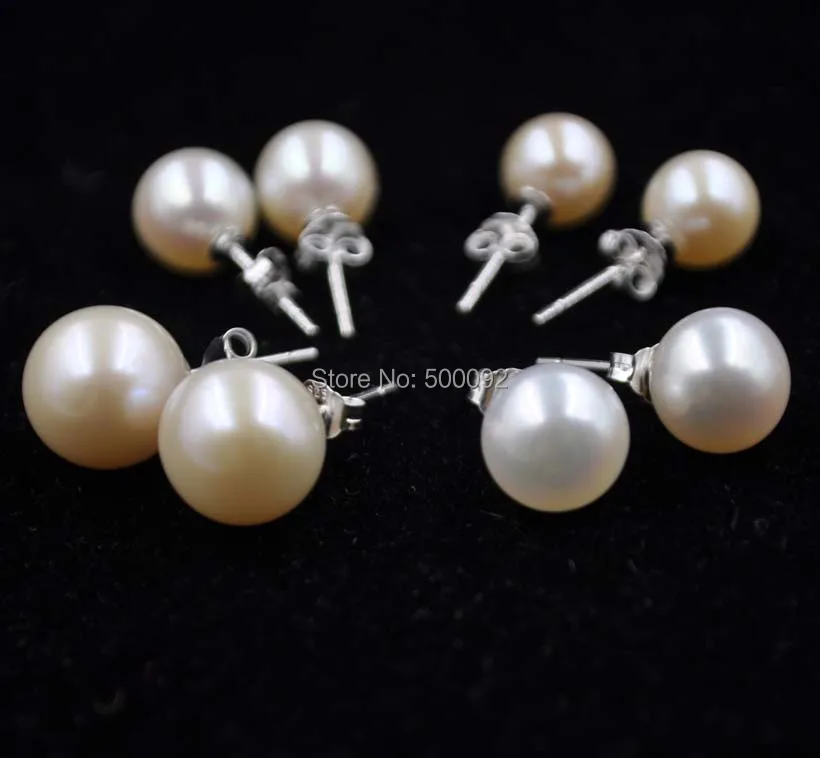 4 пары серьги-гвоздики из серебра 7 5 мм 8 9 10 | Украшения и аксессуары