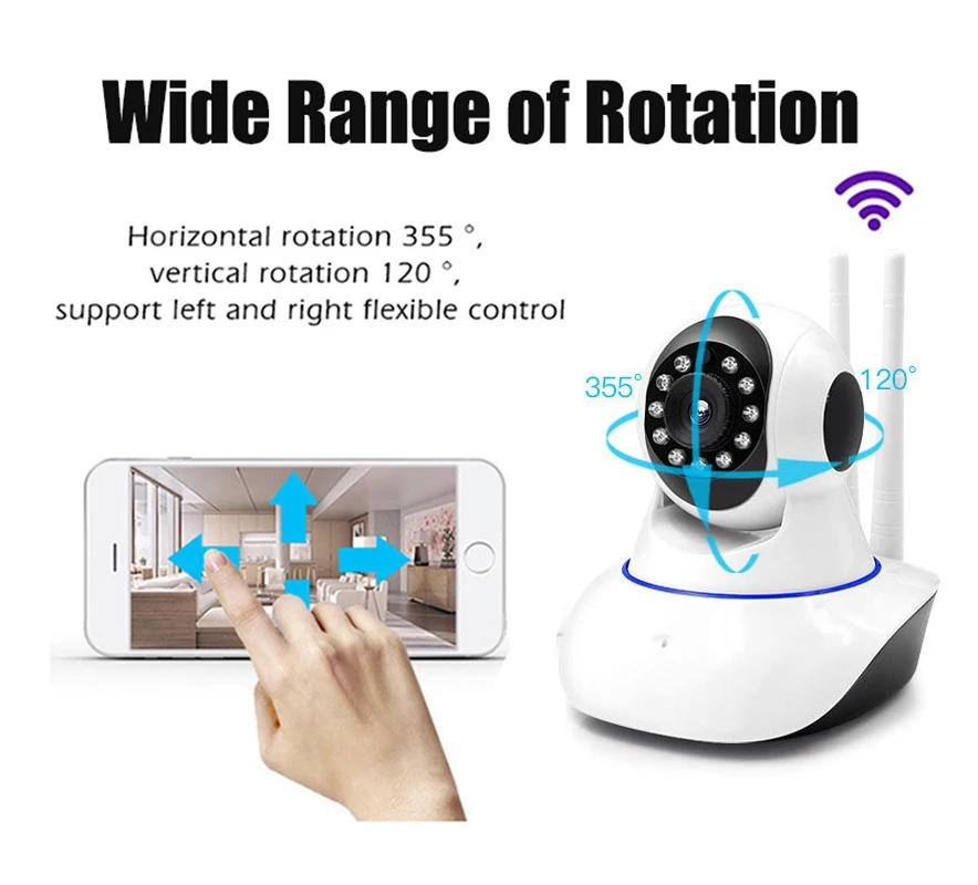 IP камера видеонаблюдения HD 720P Wi Fi с SD картой на 16 Гб|Камеры видеонаблюдения| |