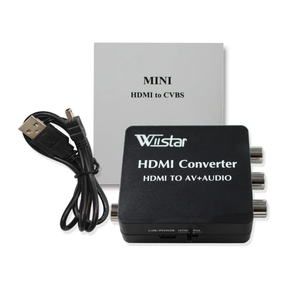 Коаксиальный конвертер HDMI в AV 3RCA Toslink Spdif адаптер CVBS Поддержка PAL/NTSC 1080P для