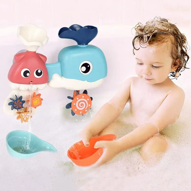 

New Hot Selling Baby Bath Toys for Children Bathroom Water Playing Whale Octopus Spray Water Windmill for Kids Summer Shower