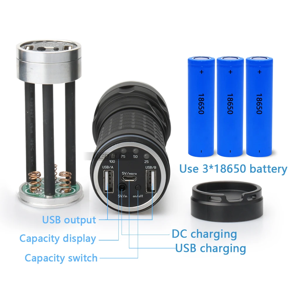 CREE XLamp xhp70.2 самый мощный фонарик светодиодный USB xhp70 xhp50 18650 перезаряжаемый