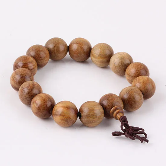 

Ebony Beads Buddhist Prayer Stretchy Bracelet Mala 15mm one strand
