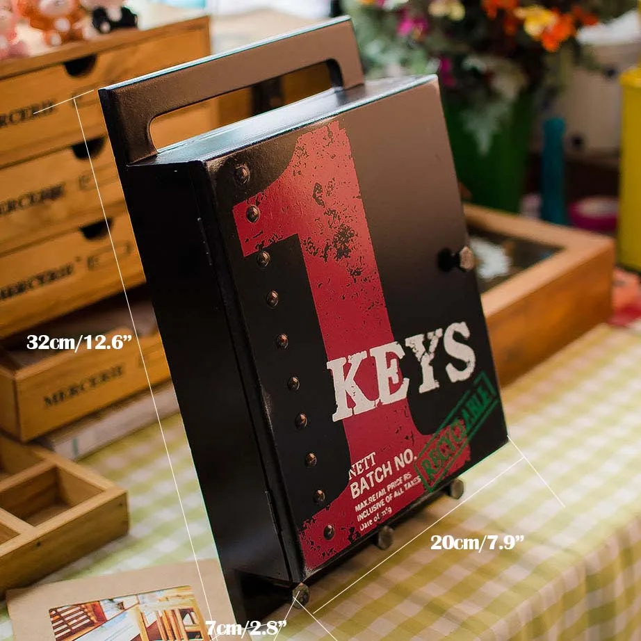 Винтажная настенная деревянная коробка для хранения крючок держатель букв