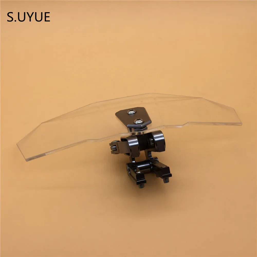 Universal Smoke Upper Outer Windshield Air Wind Deflectors Windscreen Bracket Set Adjustable for Motorcycle | Автомобили и