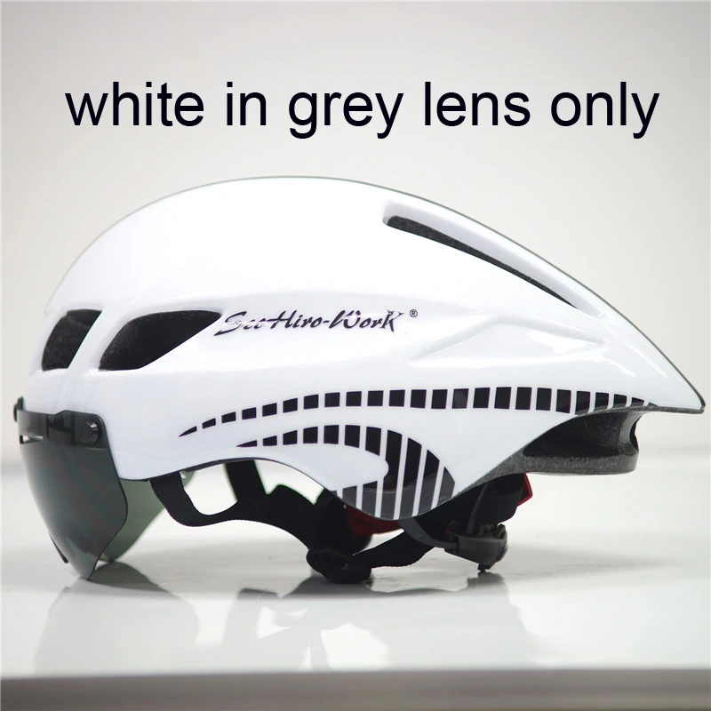 wht blk grey lens Scohiro работает Спорт Mtb Горный шоссейный велосипед велосипедный шлем объектив козырек стекло Capacete da Route Ciclismo Cascos Bici велосипедный шлем - Цвет: wht blk grey lens