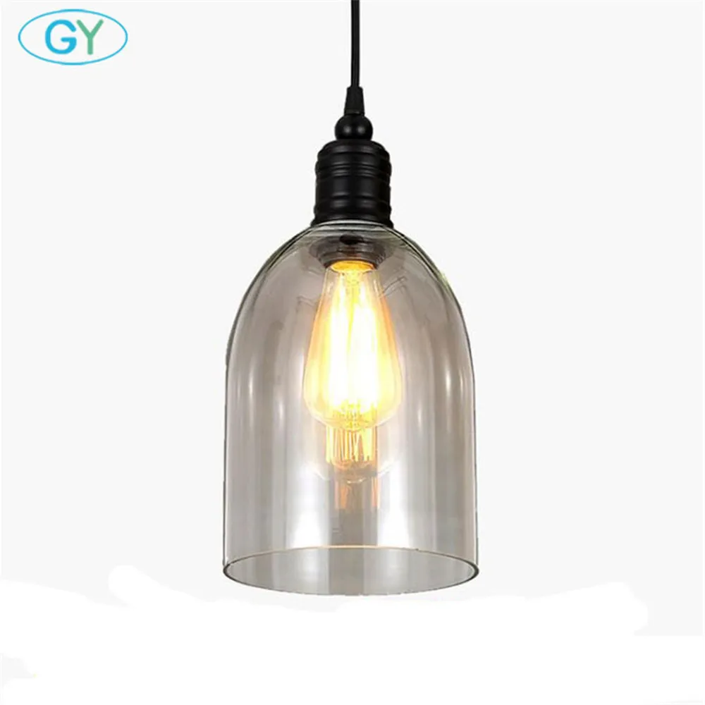AC100 240v прозрачные стеклянные подвесные светильники в винтажном стиле Edison для