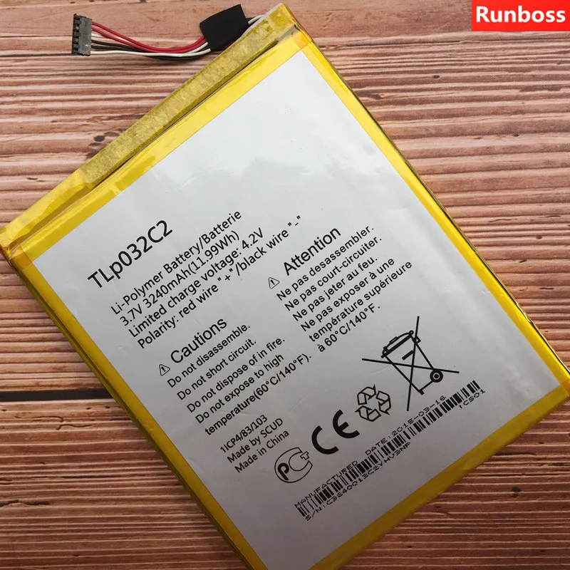 Аккумулятор TLp032CC TLp032C2 3240 мАч для Alcatel One Touch Pixi 8 0 3G 9005X встроенный литий ионный