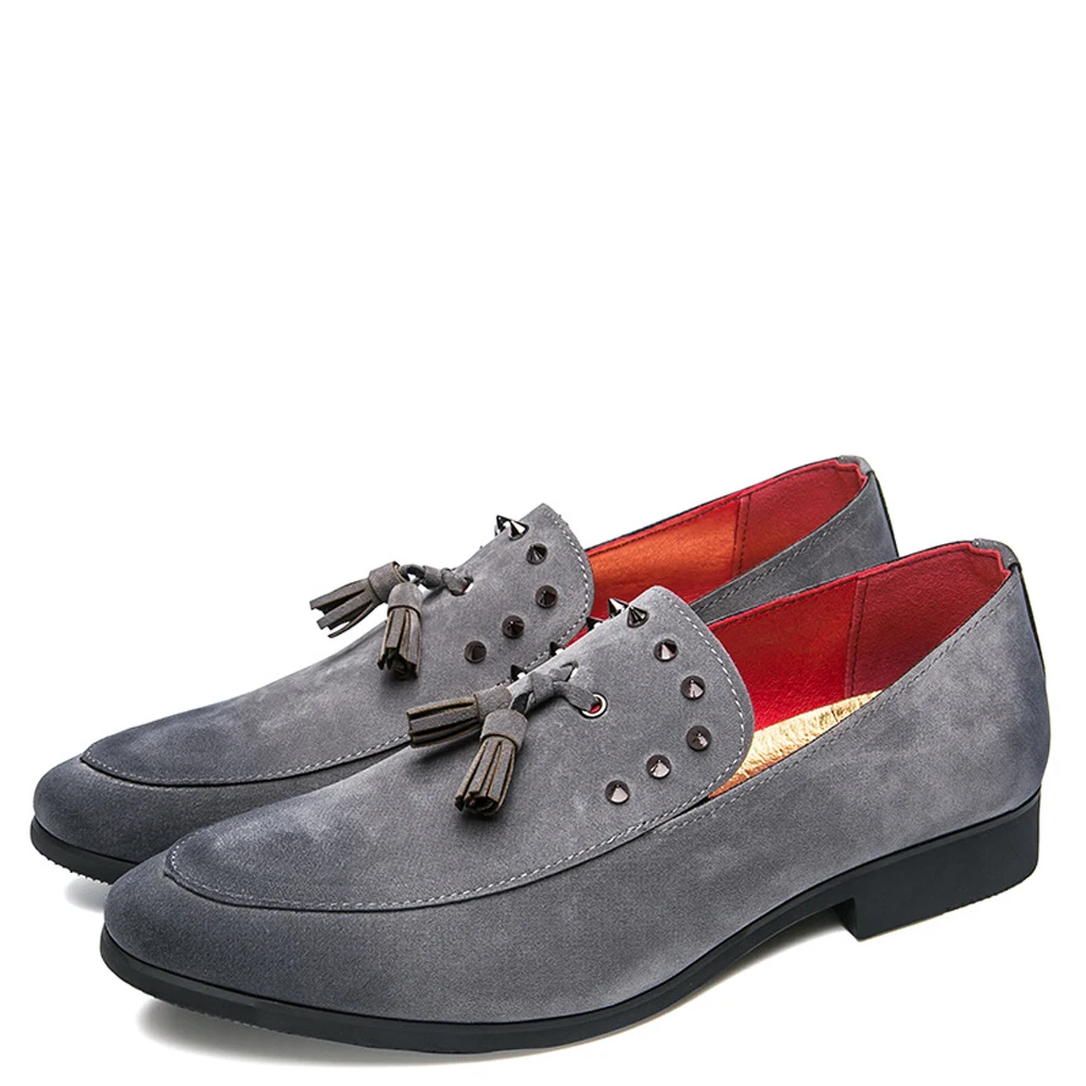 Мужские кожаные туфли с заостренным носком без застежки 38-45 | Обувь