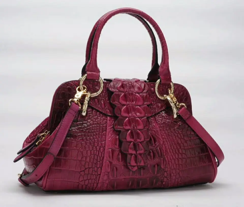 high quality vintage women bag genuine leather crocodile pattern bags luxury ladies handbags | Багаж и сумки