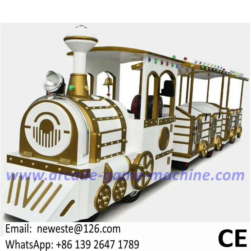 Очень красивое оборудование для парка развлечений белые электрические поезда