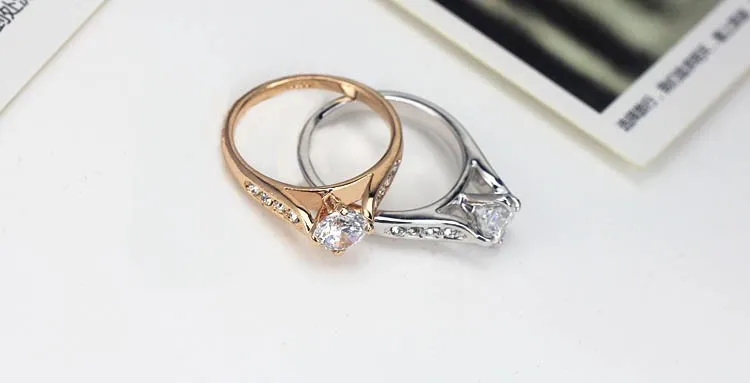 USTYLE Новинка обручальное кольцо для Для женщин Классический белый 1ct Топ CZ камень женские перстни Обручение кольцо UR0779