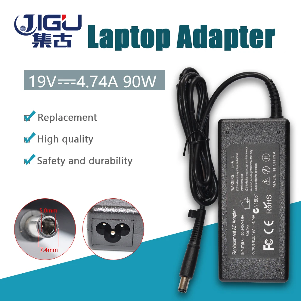 

JIGU Laptop AC Adapter For HP For Compaq Charger 19V 4.74A 90w Business Notebook 2230s 2510p 2710p 6510b 6515b 6530b 6535b