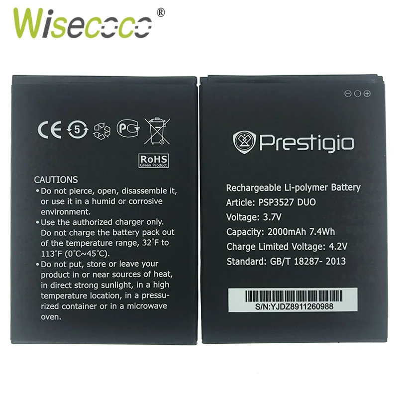 Wisecoco PSP3527 DUO батарея для Prestigio Wize N3 PSP3507 DUO PSP3527DUO PSP5502 Muze A5 сменная батарея телефона+ номер отслеживания