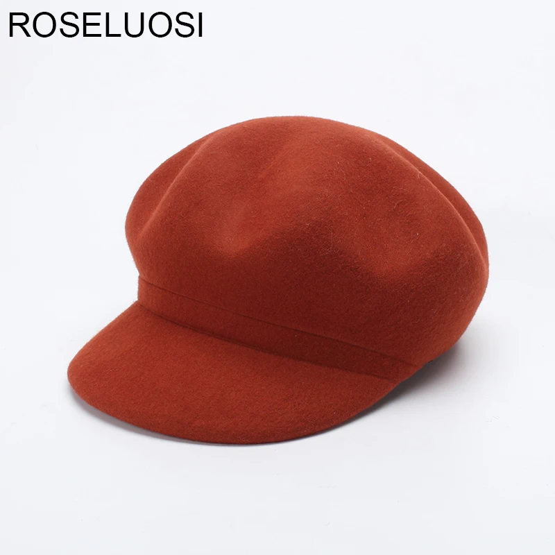 Шапки ROSELUOSI женские зимние из 100% шерсти одноцветные фетровые | Аксессуары для