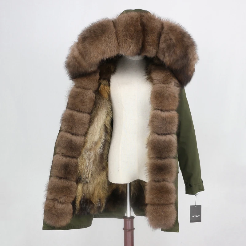 red natural brown2 Брендовое пальто с натуральным мехом, водонепроницаемая парка, натуральный Лисий мех, капюшон, зимняя куртка для женщин, съемная верхняя одежда, уличная одежда, роскошная теплая - Цвет: red natural brown2