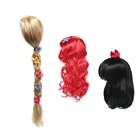 Детский парик для девочек MUABABY, аксессуары для вечеринки принцессы, Эльза, Анна, Белль, Плетеный, Русалка, Моана, волшебные длинные волосы