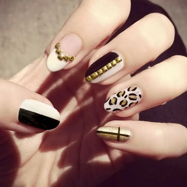 Ложные ногтей 24 шт. Nail Glue Полные Советы nail art Модные леопардовые пикантные B49 |