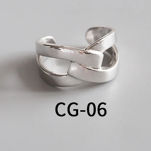 CG-06 S925 Стерлинговое Серебро указательный палец кольцо Леди минимализм прохладный ветер цепи простое Открытое кольцо корейские ювелирные изделия - Цвет основного камня: CG-06