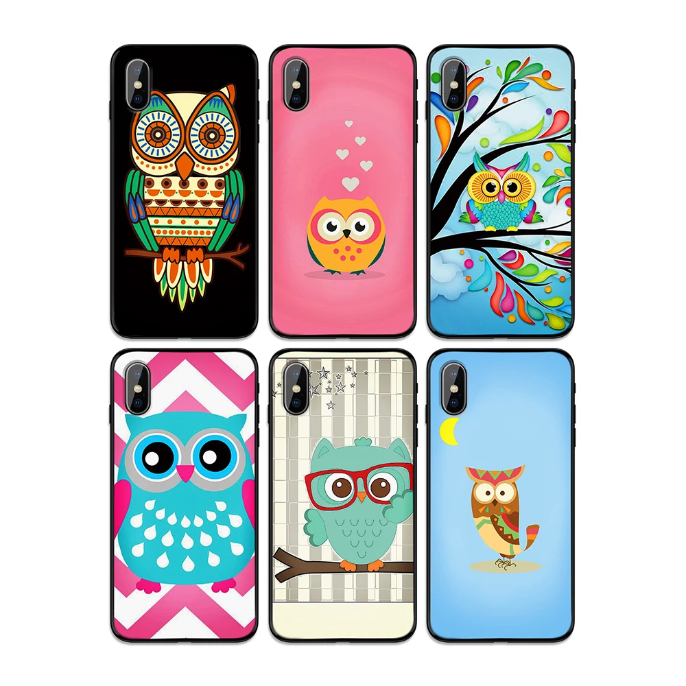 Мультяшная Сова милая мягкая термополиуретановая крышка-чехол для Apple iPhone 6 6S 7 8