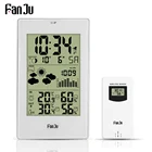 FanJu метеостанция, цифровой будильник, настенные часы, температура, влажность, беспроводной, уличный датчик, термометр, гигрометр, настольные часы