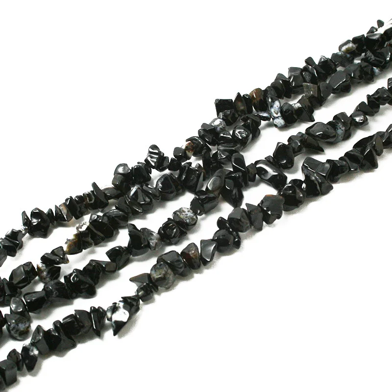 Модные бусины-чипсы 5-8 мм бусины из черного оникса и гравия натурального камня