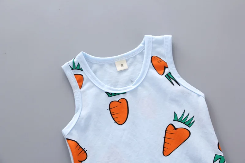 Little boys Casual summer Clothes Suit girls Baby Higth Quaity Boys Fahion Cartoon Sleeveless T-shirt+Short Pants 2pcs |