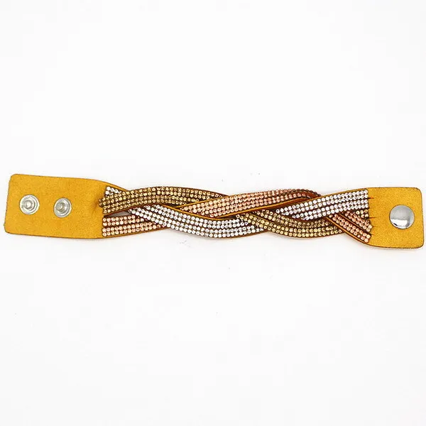 2015 Многослойные плетеные браслеты Кристальный плетеный браслет многоцветный