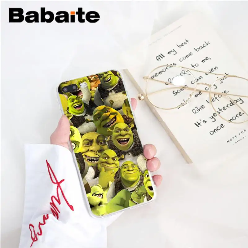 Babaite Забавный Шрек Мягкий Силиконовый ТПУ чехол для телефона iPhone X XS MAX 6 6S 7 7plus 8 8Plus 5 5S XR 10 Чехол