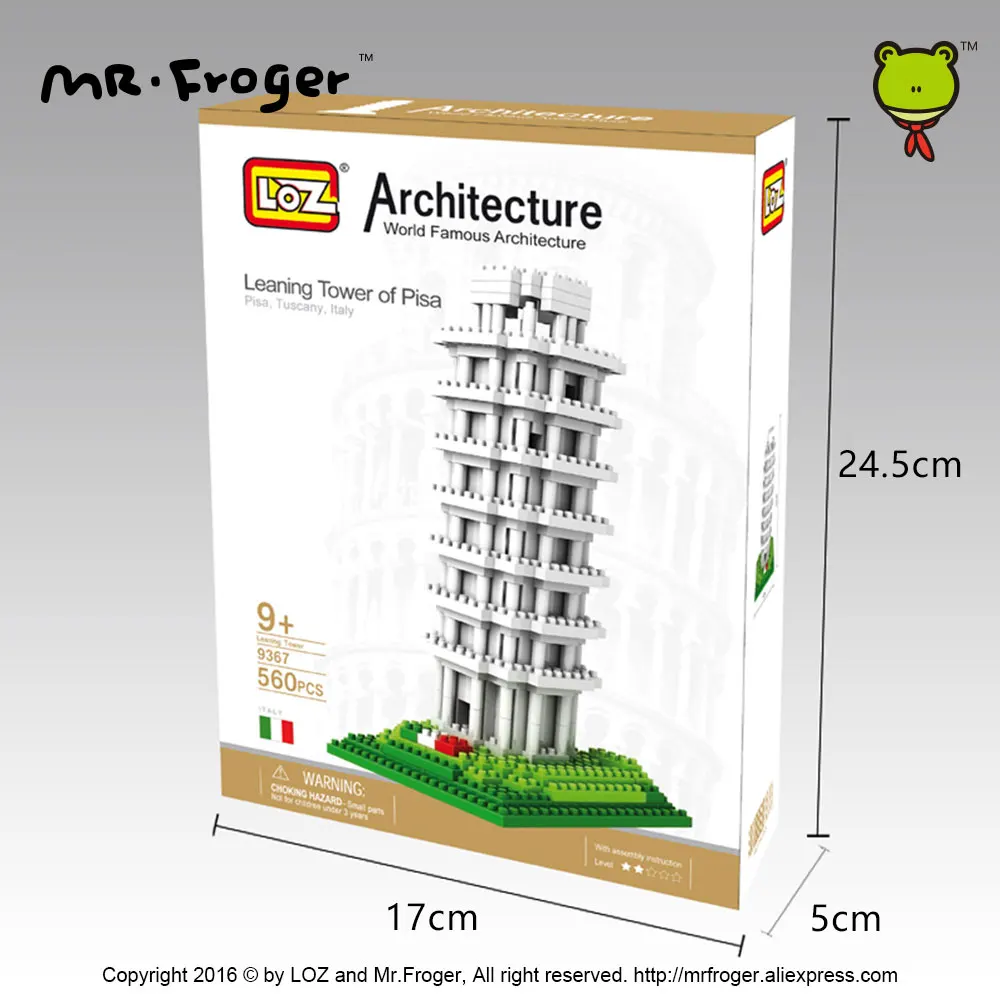 Mr.Froger LOZ Tower of pisa Diamond Block World Famous Architecture Series Tuscany Italy City Building Blocks Classic toy House | Игрушки и