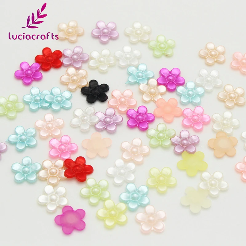 Lucia crafts 12 мм ABS искусственный цветок Flatback смешанные цвета для скрапбукинга DIY