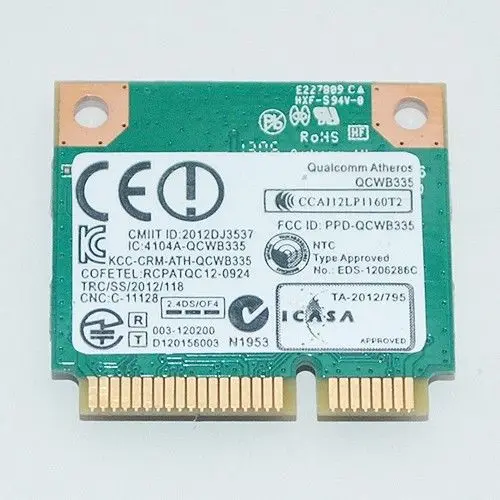 Беспроводная мини карта QCWB335 PCI E WLAN 802.11n 2 4 ГГц Wi Fi для ноутбука Atheros Dell 5GC50 Inspiron 2350