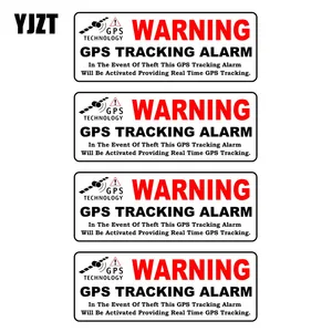 YJZT 10 см * 3,9 см 4X Автомобильная наклейка предупреждение GPS отслеживание тревоги отражающая личность фотография